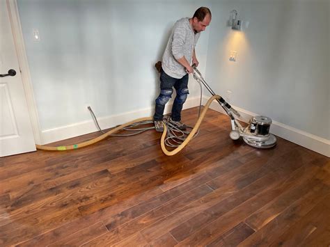 How to restore hardwood floors without sanding. After spilling bleach on hardwood, remove the cleaner as soon as possible. Repairs can be made by sanding the floor and refinishing it with wax or wood stain. After sanding, the pr... 