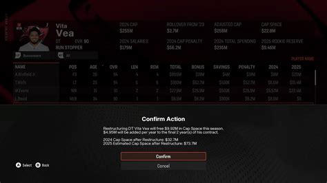 How to restructure contracts in madden 25 ps4.  If the restructure cont...