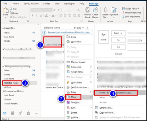 How to retrieve deleted drafts in outlook
