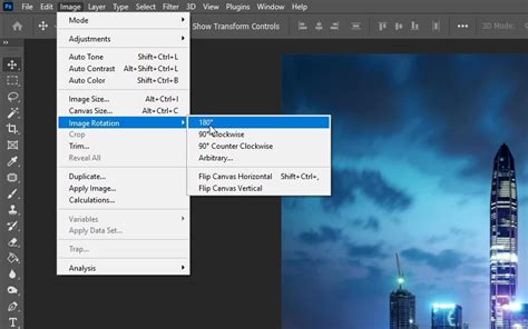 How to rotate a page in photoshop