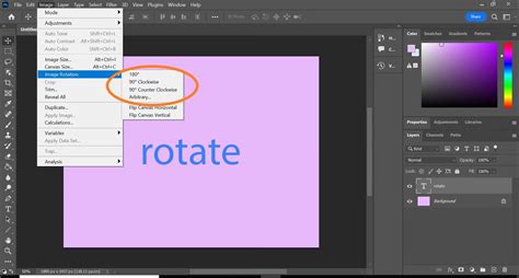 How to rotate item in photoshop
