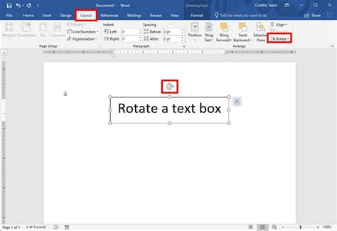 How to rotate something in word