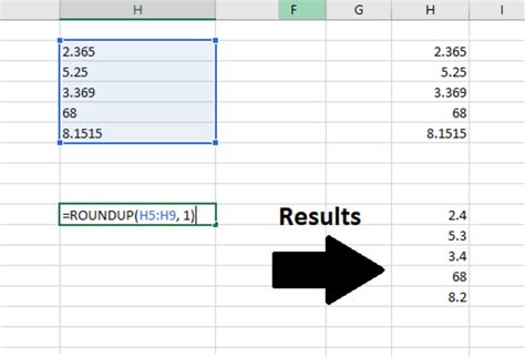 How to roundup in excel