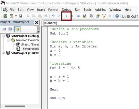 How to run code in vba
