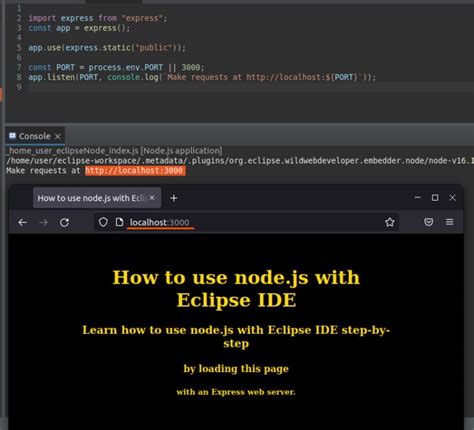 How to run node js in eclipse