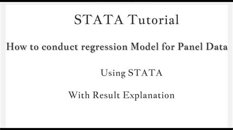 How to run panel regression in stata