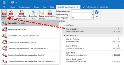 How to save as pdf in outlook