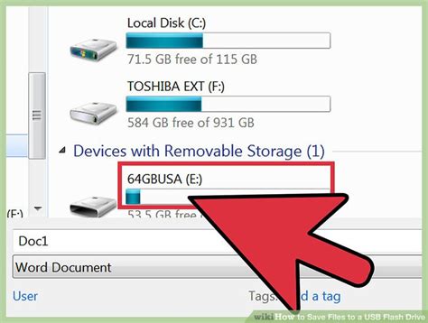 How to save documents in usb
