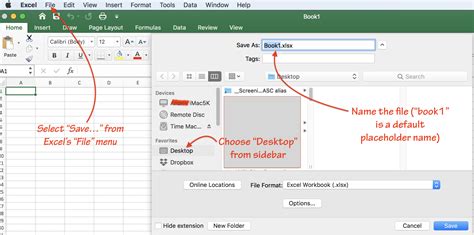 How to save excel file in desktop