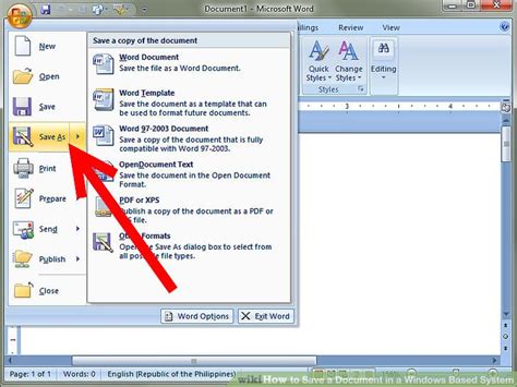 How to save in doc format
