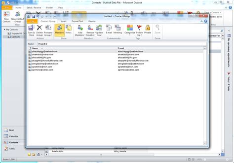 How to save mailing list in outlook