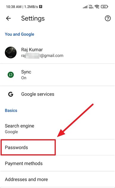 How to save password in chrome mobile