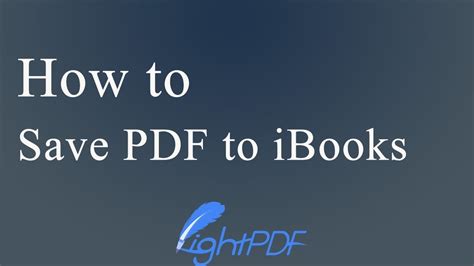 How to save pdf in ibooks