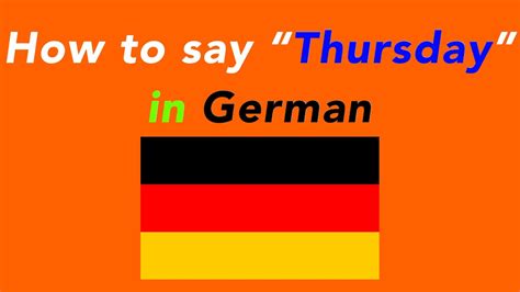 How to say "Thursday" in German - gamesforlanguage.com