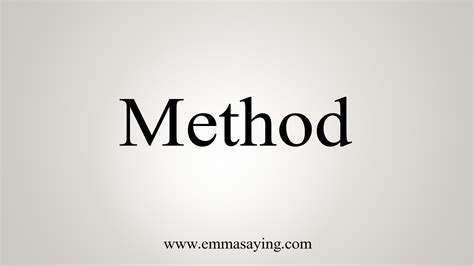 How to say Method - YouTube