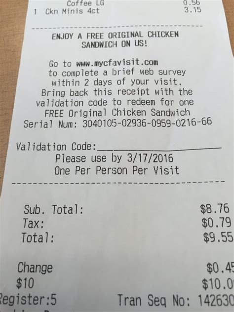 Bizarre to me that any location would be different. But you will get in trouble for stealing surveys from receipts that should’ve gone to guests. It has never came probably since my location gives us a $12 a day meal allowance. I wouldn't want to add free sandwiches to that just greed at that point at my location.. 