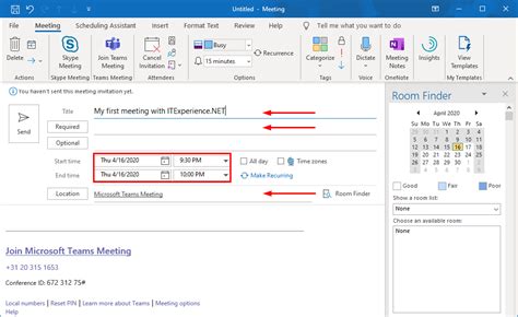 How to schedule a Teams Meeting with Outlook - ITExperience.NET