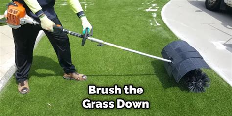 How to secure edges of artificial grass.  Brush the Grass: After secur...