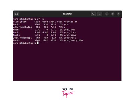 How to see disk space in linux