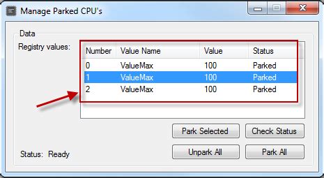 How to see if core parking is on of off? Tom