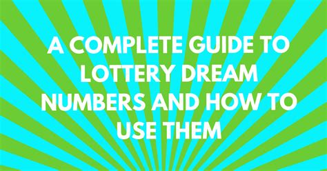 How to see lottery numbers in dreams