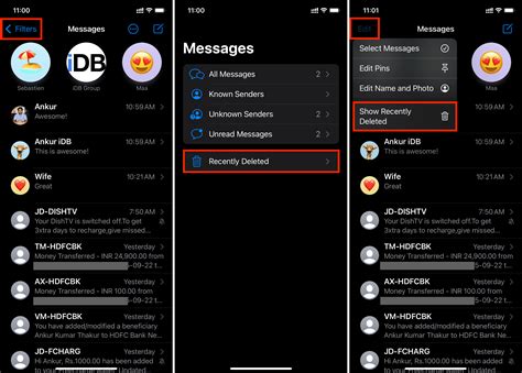 How to recover deleted text messages on an i