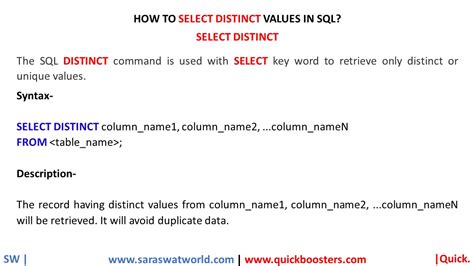 How to select distinct rows in sql