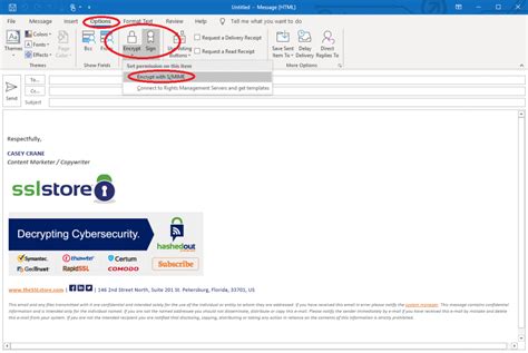 How to send an encrypted email. Currently, Outlook.com uses opportunistic Transport Layer Security (TLS) to encrypt the connection with a recipient’s email provider. However, with TLS, the message might not stay encrypted after the message reaches the recipient’s email provider. In other words, TLS encrypts the connection, not the message. Additionally, TLS encryption ... 