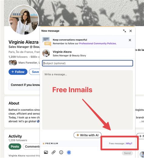 How to send inmail in linkedin free