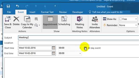 How to send meeting request in outlook