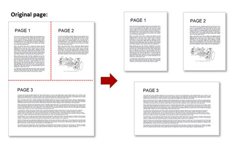 How to separate different pages in pdf