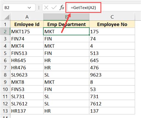 How to separate text and numbers in excel.  To format all the selected data as...
