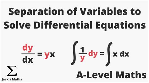 How to separate variables in differential equations