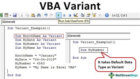 How to set a variant in vba.  When you declare a variable as a Variant, you d...