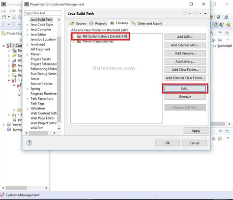 How to set build path in eclipse IDE? - Note Arena