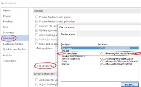 How to set defaults in word