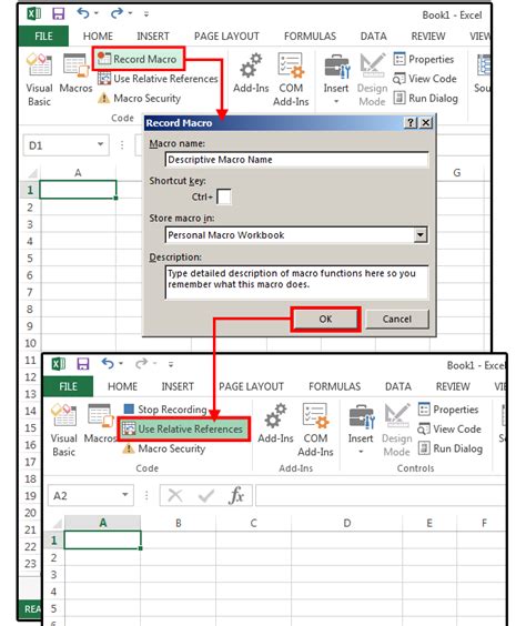 How to set macro in excel
