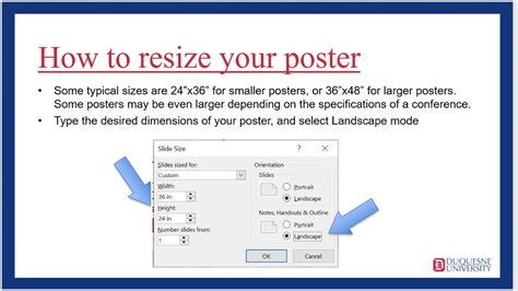 How to set poster size in powerpoint