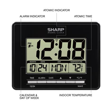 WallarGe Auto Set Digital Wall Clock Battery Operated, Desk Clocks with Temperature, Humidity and Date, Large Display Digital Calendar Alarm Clock for Elderly, Bedroom, Office, 8 Time Zone, Auto DST. ... Colorado. The Sharp Atomic Clock will always be accurate to within one second as it receives daily WWVB updates. Atomic Accuracy & Indoor ....