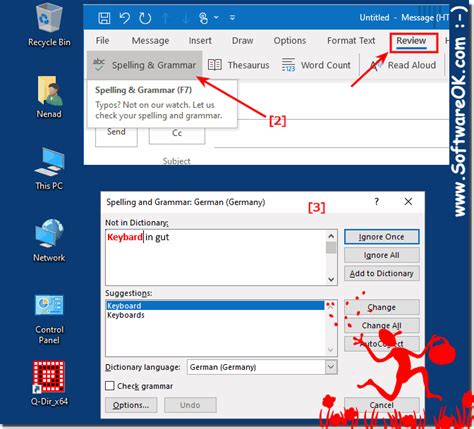 How to set spell check in outlook