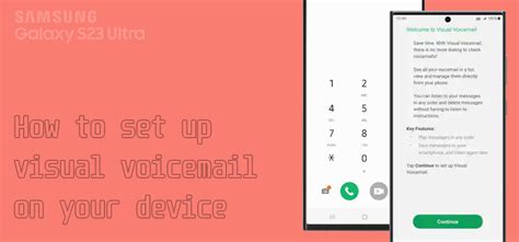 How to set up voicemail on s23 ultra. Top 10 New Features of Galaxy S23, S23+, and S23 Ultra; How to use Fast Pair to set up Galaxy S23 with your current phone? How to use Battery Widget on Galaxy S23, S22, S21, and S20? ... Voicemail notification icon. This Galaxy S23 notification icon means you get a new voicemail message. For most carriers, ... 