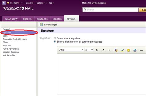 How to setup a Yahoo email signature with FlamingText