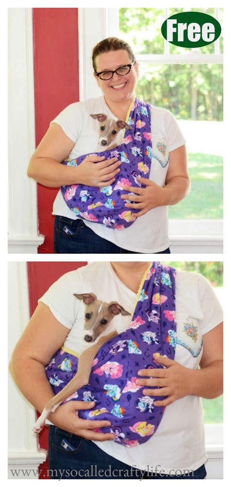 How to sew a dog sling carrier. How to make a DIY no-sew dog sling pet carrier. Need a cheap and easy hands-free carry solution for your tiny dog? Learn how to make this easy no-sew dog sling out of an old t-shirt. All you need are a shirt, a pair of scissors, and a little dog. Dog Carrier Sling. Small Dog Carrier. Puppy Carrier. Chihuahua Puppies. 