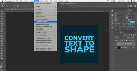 How to shape text in photoshop