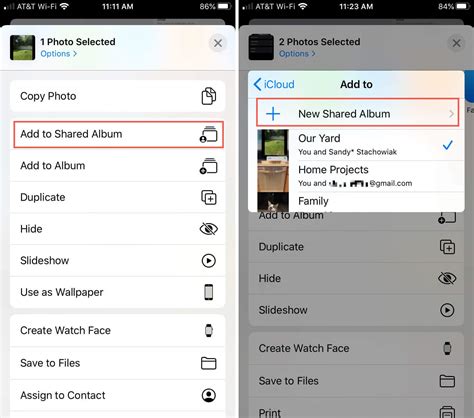 How to share an album in icloud