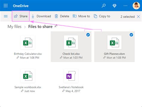 th?q=How to share an excel file in onedrive