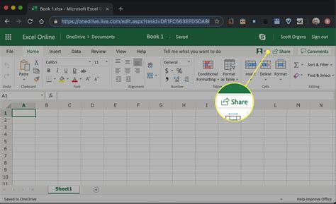 How to share document in excel