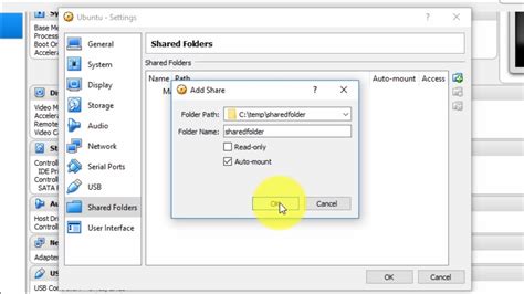 How to share folders between VirtualBox guest and host