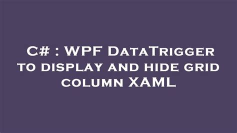 How to show and hide buttons in WPF / XAML? – ITExpertly.com