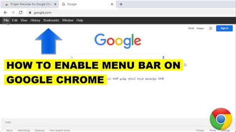 How to show chrome menu bar